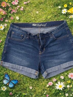 Old Navy Boyfriend Denim Shorts - Dark Blue Wash Size 6